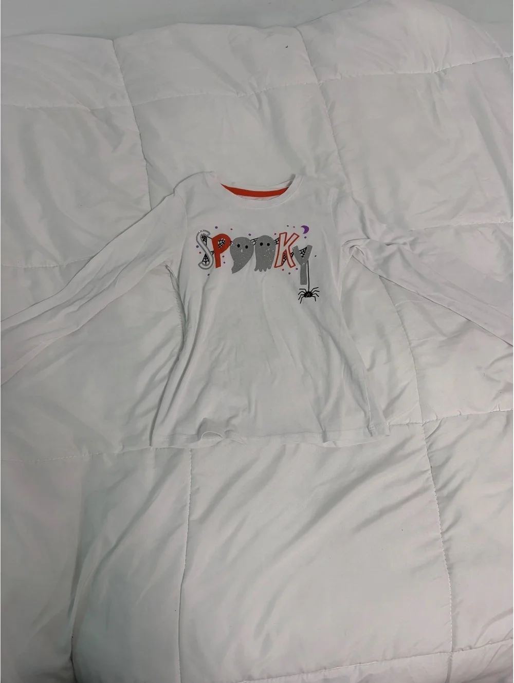halloween spooky ghost white long sleeve kids small fall autumn